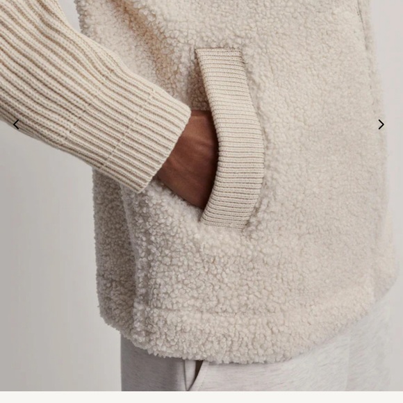 Varley Beige Sherpa Zip-Up Jacket - Picture 4 of 9